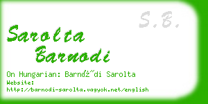 sarolta barnodi business card